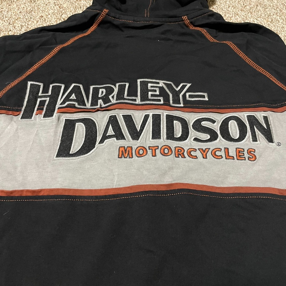 Harley Davidson Motorcycles Mens Black Zip Up Hoodie EST 1903 Graphic Size M - Picture 3 of 8